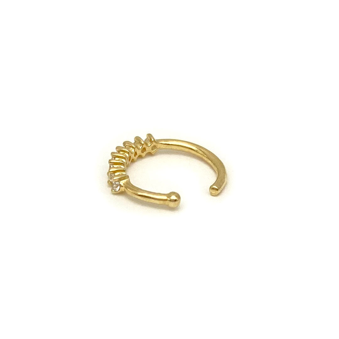 14k CZ Nose Hoop